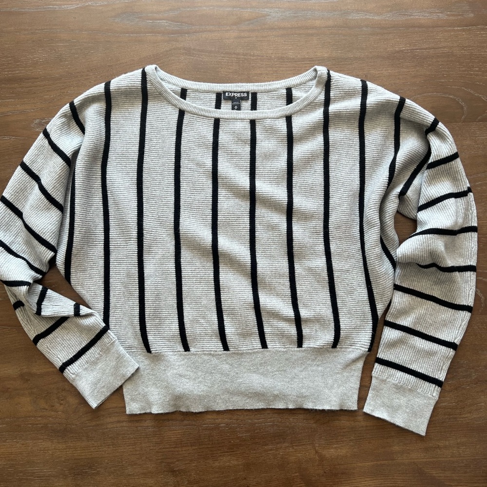 Grey and black stripped sweater